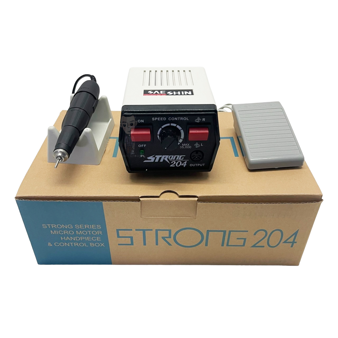 สว่านไมโคร Micro Strong-204 ไมโครมอเตอร์ เครื่องสว่านมือตั้งโต๊ะ ครบชุด สว่านเจียร สว่านแกะสลัก ด้ามจับมือแกนขนาด 2.35 mm
