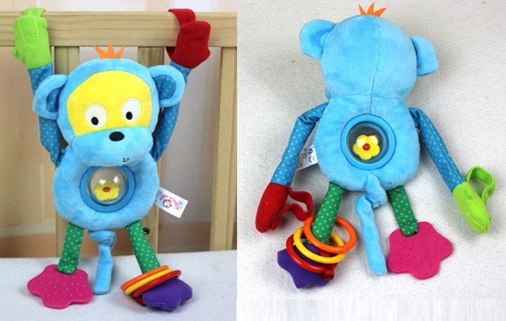 KZ-045 ของเล่นผ้าตุ๊กตาลิงแขวนรถเข็น โมบานเปล Happy Monkey