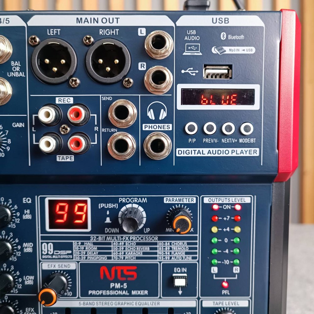 NTS PM-5 POWER MIXER Bluetooth และ USB Recording เพาเวอร์มิกเซอร์ 5 แชนแนล PM 5 PM5 เอไอ-ไพศาล