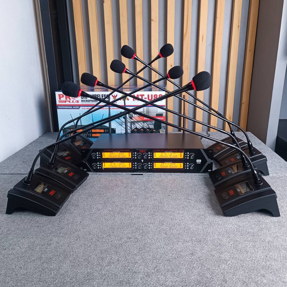 PROPLUS MT-U88 ไมค์ลอยตั้งโต๊ะ 8ตัว UHF Wireless Microphone ชุดไมค์ประชุมไร้สาย ไมค์ลอยไร้สาย โปรพลัส MT U88 MTU88 เอไอ-ไพศาล