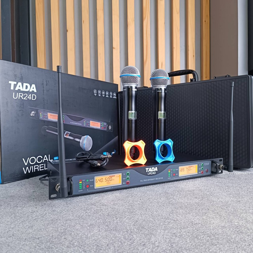 TADA UR-24D ไมค์ลอยคู่ ปรับความถี่ได้ Wireless Microphone UHF ชุดไมค์ลอยคู่ TA DA UR 24D UR24D เอไอ-ไพศาล