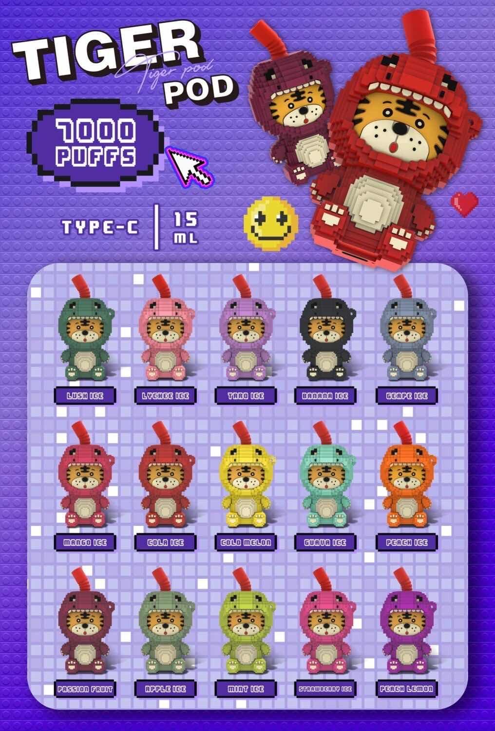 ☃️📌sale โปรโมชั่น TIGER POD 6000 PUFF สูบแล้วทิ้ง น่าสะสมมาก