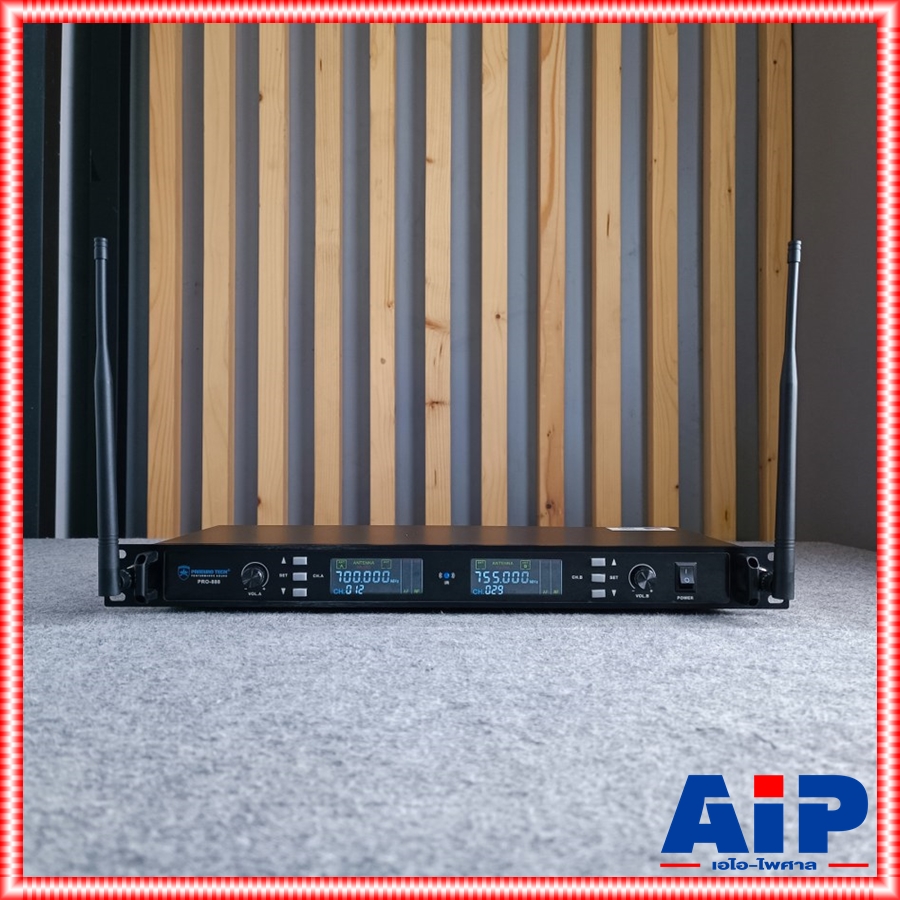*ไม่มีกระเป๋า** PROEUROTECH PRO-888 ไมค์ลอยคู่ *ไม่มีกระเป๋า** ไมโครโฟนไร้สาย โปรยูโรเทค รุ่นใหม่ ปรับความถี่ได้ PRO888 PRO 888 เอไอ-ไพศาล