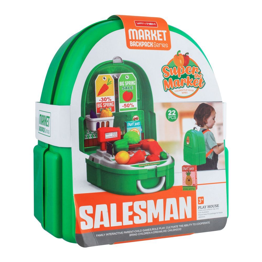 7F706 ของเล่นชุดขายผักผลไม้ครัวกระเป๋าเป้