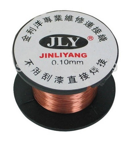 ลวดอาบน้ำยาต่อลายวงจร ขนาด 0.1mm ยาว 15 เมตร (Enameled wire 0.1mm)