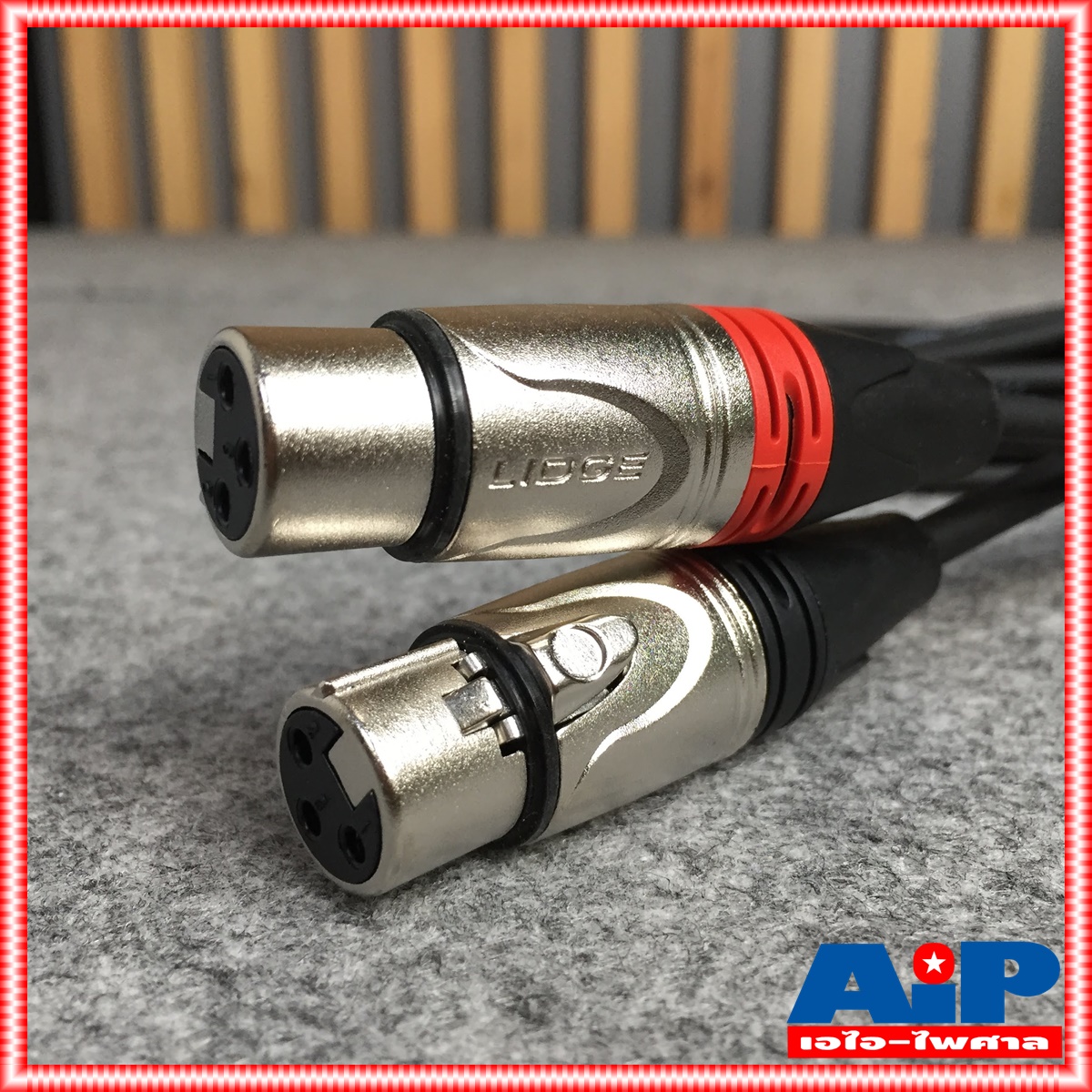 สายคู่ข้างละ2หัว 1.5เมตร LIDGE YM-711 สาย CANNON เมีย - MIC สายดำ YM 711 YM711 สายสัญญาณเสียง XLR เมีย ออก PHONE สายสัญญาณ