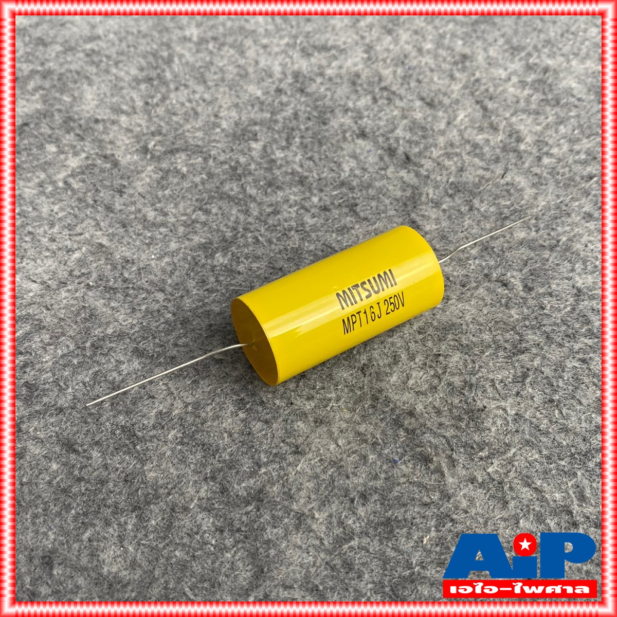1ตัว MITSUMI 16UF 250V Cสีเหลือง MPT คาปาซิเตอร์ C16/250V C16/250Vสีเหลือง Cเสียงกลาง 16UF 250V 16/250 16 UF เอไอ-ไพศาล