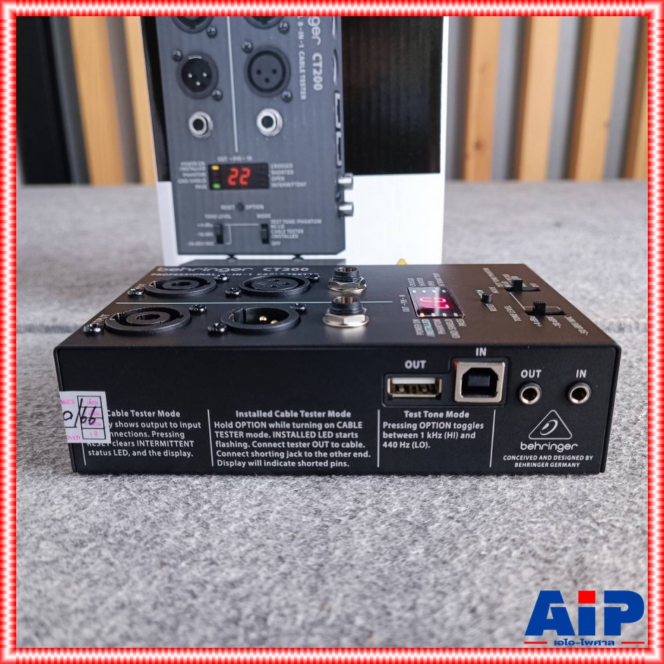 BEHRINGER CT-200 CABLE TESTER เครื่องเช็คสายสัญญาณ เครื่องวัดสายสัญญาณ แบบ 8-in-1 เครื่องทดสอบสายเคเบิล CT 200 CT200 เอไอ-ไพศาล