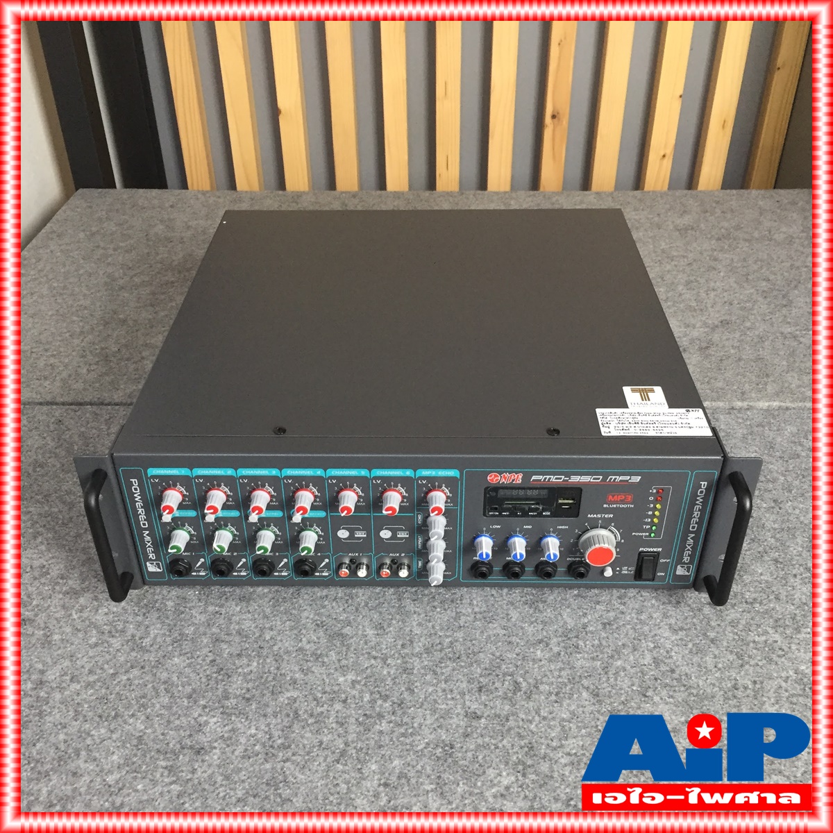 NPE PMD350MP3 AC/DC POWERMIXER ลาย PMD 350 MP3 POWERMIX PMD-350 MP3 แอมป์เสียงตามสาย ใช้ได้ทั้งไฟบ้าน 220V ไฟรถ DC24V มีบลูทูธ เอไอ-ไพศาล +++