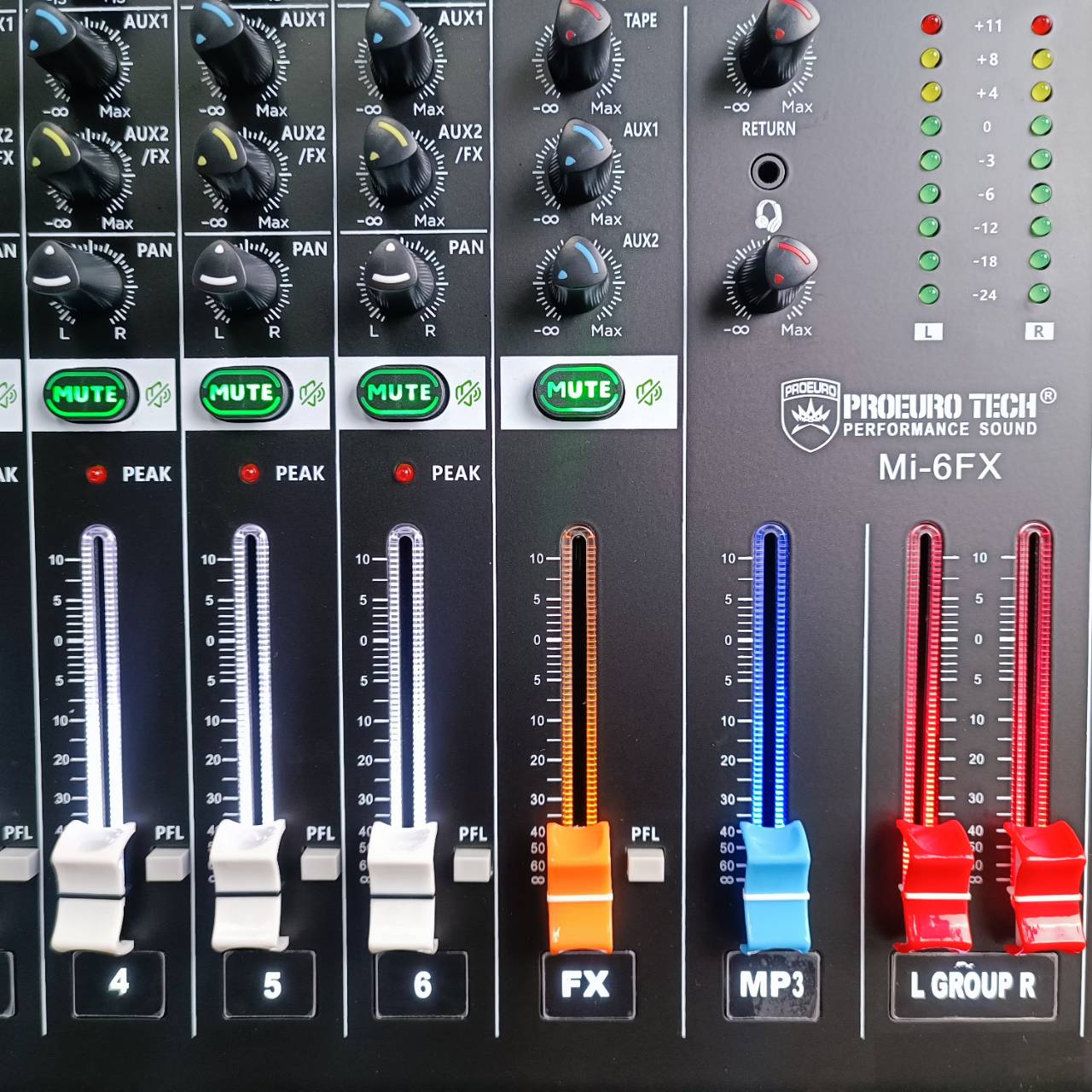 PROEUROTECH MI-6FX MIXER มิกซ์ โปรยูโรเทค มิกเซอร์ มีเอฟเฟค MI 6FX รองรับ USB และ บูลทูธ MI6FX เอไอ-ไพศาล