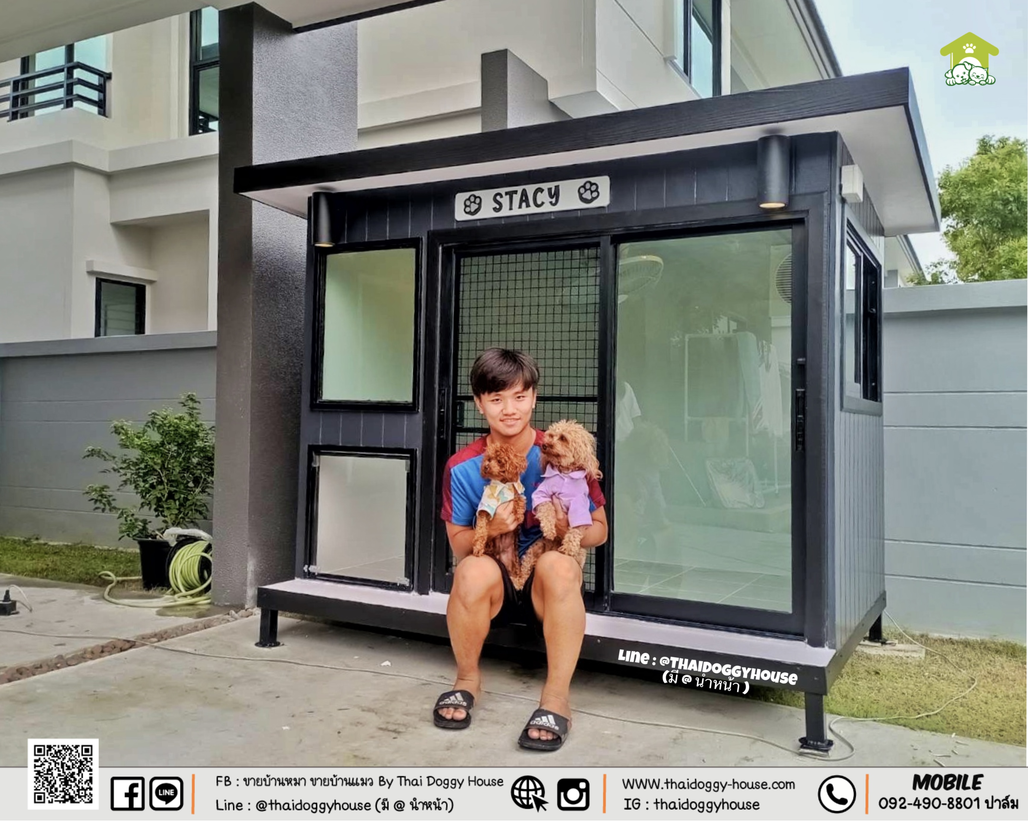 บ้านหมา บ้านแมว บ้านสัตว์เลี้ยง "𝐁𝐎𝐗 𝐒𝐓𝐘𝐋𝐄 𝐓𝐇𝐀𝐈 𝐃𝐎𝐆𝐆𝐘 𝐇𝐎𝐔𝐒𝐄 " พร้อมอุ