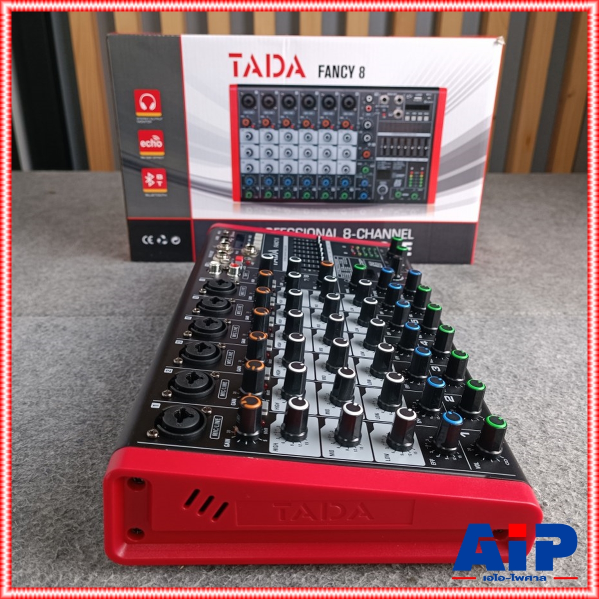 TADA FANCY-8 MIXER สีแดง มิกเซอร์ TADA FANCY 8 มิกเซอร์อนาล็อกขนาดเล็ก USB บลูทูธ พร้อมช่อง Line จำนวน 6 ช่อง เอไอ-ไพศาล