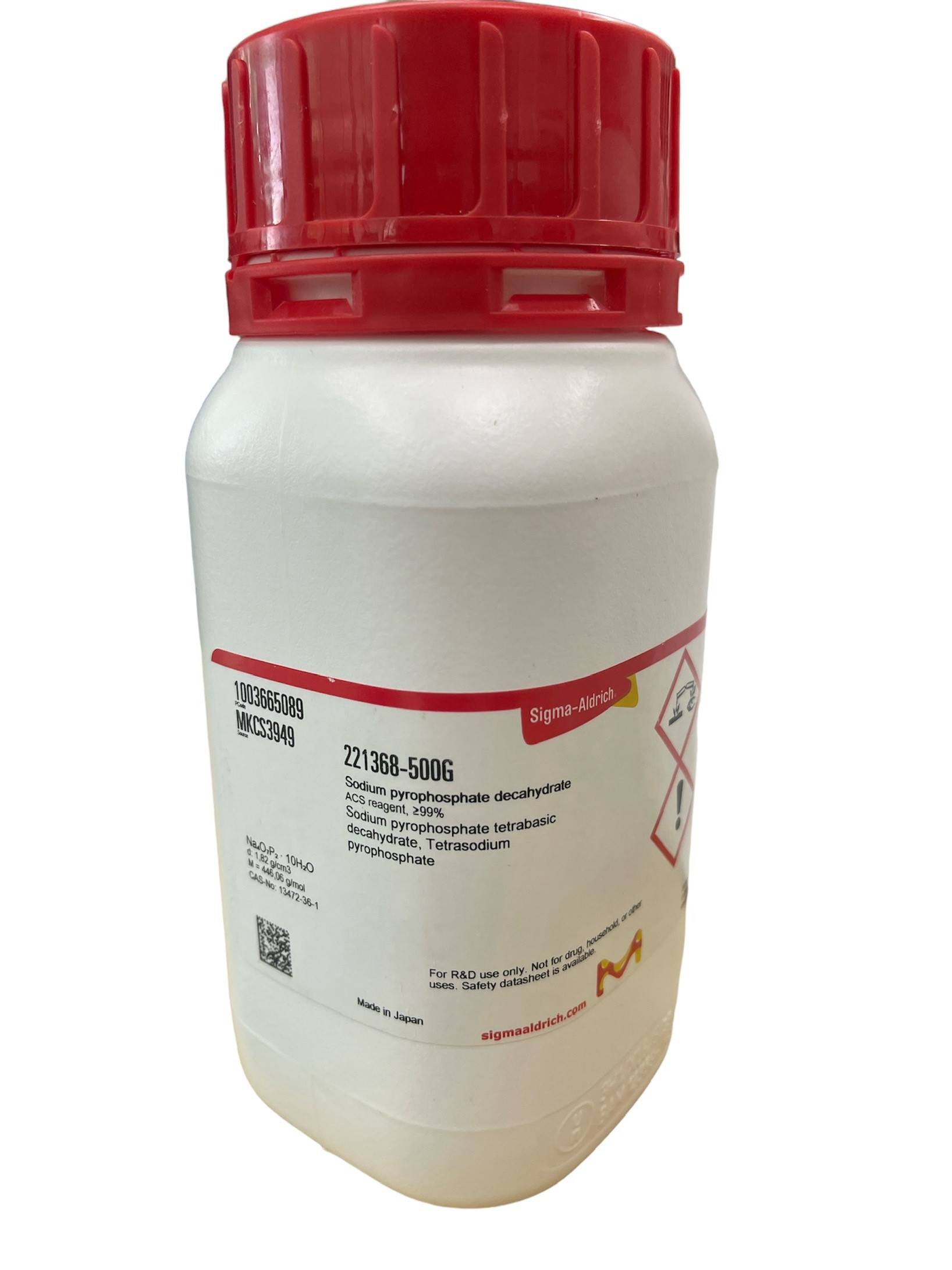 Sodium pyrophosphate decahydrate ACS reagent, ≥99%,500 g -sigma aldrich