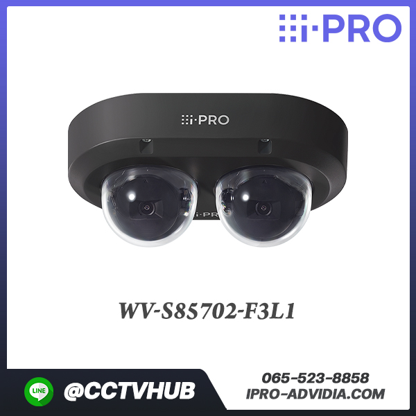 กล้อง Multi-directional dual sensor รุ่น WV-S85702-F3L1 2 x 4K(16MP) IR Outdoor Multi-Sensor Network Camera with AI Engine (Black)
