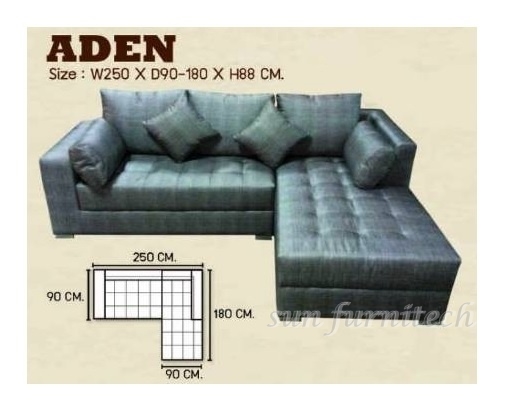 โซฟาเข้ามุม โซฟารับแขก โซฟาพักผ่อน โซฟาแอลเชฟ (L-shape) Aongrada รุ่น ADEN