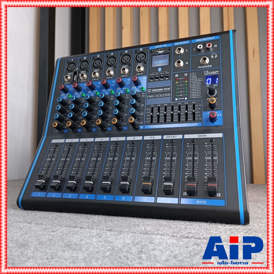 รุ่นใหม่ PROEUROTECH PMX-DC6200B POWERMIXER+บูลทูส ใช้ไฟ 12 โวลต์ มีแบตเตอรี่ในตัว พาวเวอร์มิกซ์รถแห่ มิกซ์รถโฆษณา PMX DC 6200 B PMXDC6200B เอไอ-ไพศาล