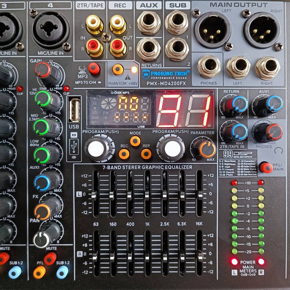 PROEUROTECH PMX-MD4200FX powermixer เพาเวอร์มิกเซอร์ โปรยูโรเทค รุ่น PMX MD4200FX PMXMD4200FX เอไอ-ไพศาล