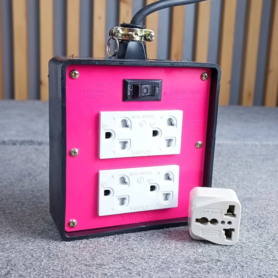 SOKAWA บล็อคยาง4x4+ปลั๊กกราวด์คู่(มอก.)10A สาย20เมตร สายขนาด3x1MM ปลั๊กไฟ ปลั๊กพ่วง บล็อคยาง4ช่อง พร้อมสายไฟ เอไอ-ไพศาล