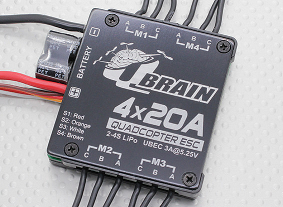 สปีด Q Brain 20A 4IN1 Brushless Quadcopter ESC 2-4S 3A SBEC