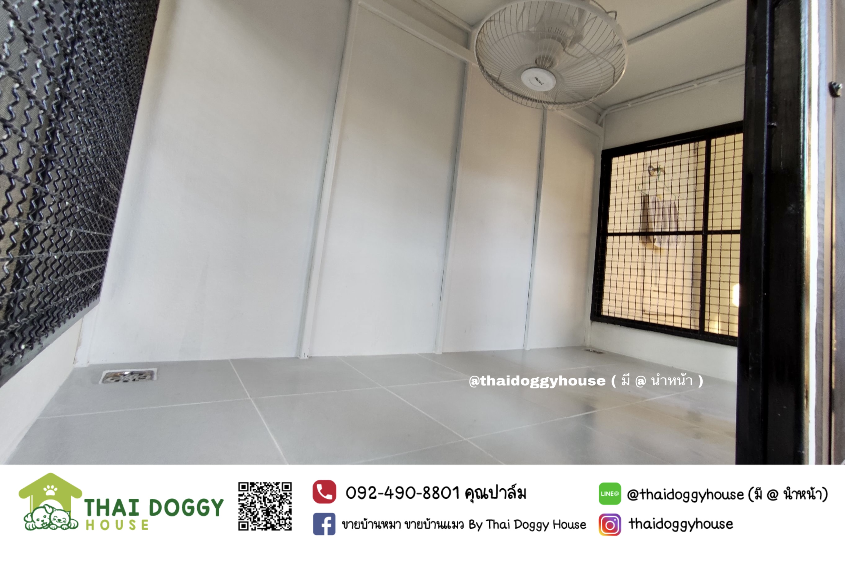 บ้านหมา บ้านแมว บ้านน็อคดาวน์ บ้านสัตว์เลี้ยง แบบพัดลมมีตะแกรงเหล็ก มุ้งลวดทุกหลัง By Thai Doggy House