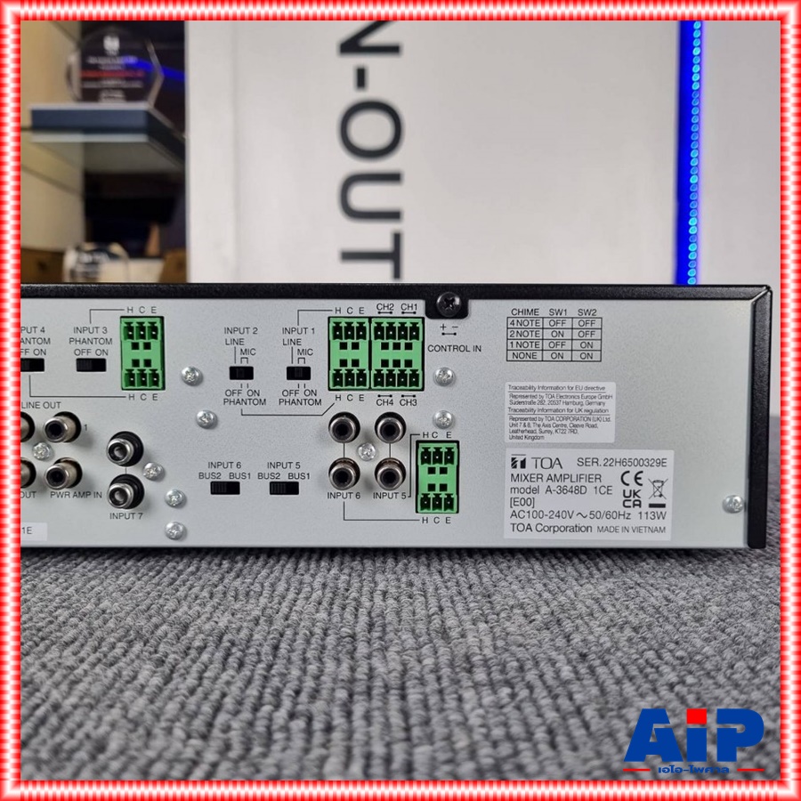 TOA A-3648D แอมป์480W มิกเซอร์แอมป์ 480 วัตต์ A3648D เครื่องขยายเสียง เครื่องปรับแต่งเสียง A 3648D เอไอ-ไพศาล