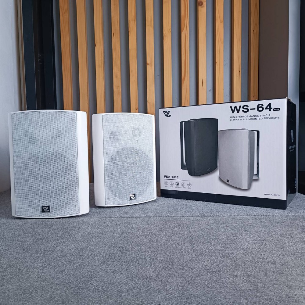 1คู่ VL AUDIO WS-64W ตู้ลำโพงแขวน สีขาว ตู้ลำโพงติดผนัง ตู้ลำโพงพร้อมขาแขวน WS 64W WS64W เอไอ-ไพศาล