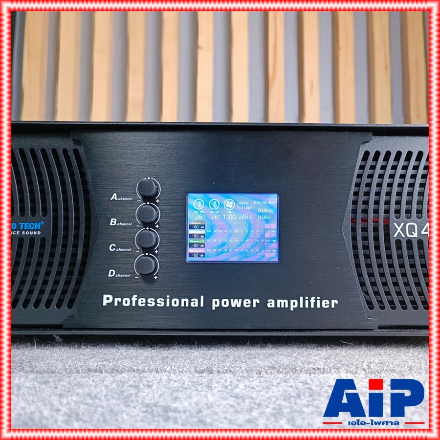 *มีจอ* PROEUROTECH XQ-41000 *รุ่นใหม่มีจอ* POWERAMP4CH โปรยูโรเทค แอมป์ขยาย 4 ช่อง 1000 วัตต์ XQ 41000 XQ41000 เอไอ-ไพศาล