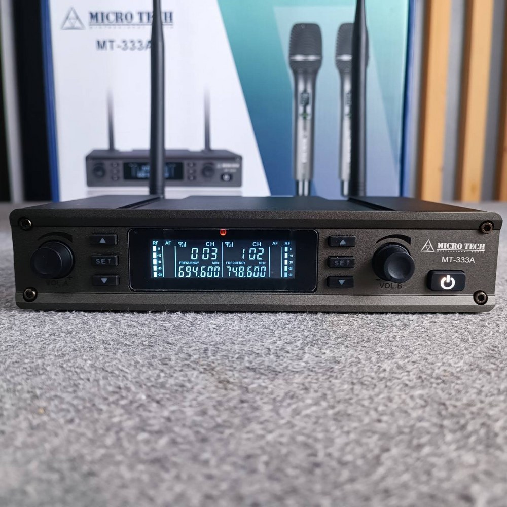 ไมค์2ด้าม MICROTECH MT-333A ไมค์ลอย ถือคู่ UHF MT 333A MT333A ไมค์ลอยมือถือคู่UHF ไมโครโฟนแบบไร้สาย เอไอ-ไพศาล