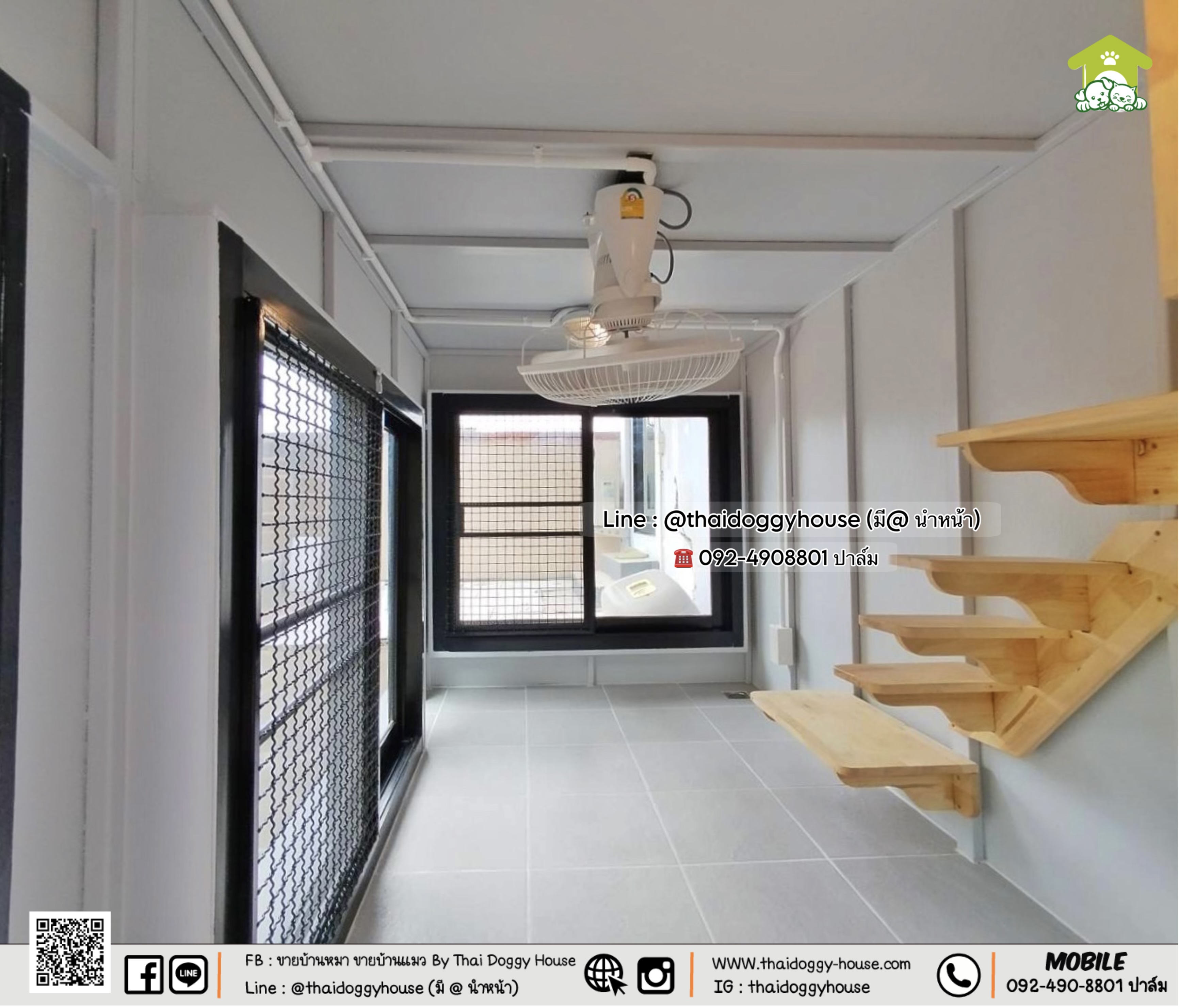 บ้านหมา บ้านแมว 𝐓𝐡𝐚𝐢 𝐝𝐨𝐠𝐠𝐲 𝐡𝐨𝐮𝐬𝐞 แบบบ้าน 𝐁𝐨𝐱 𝐒𝐭𝐲𝐥𝐞 บ้านกระจกรองรับการติดแอร์