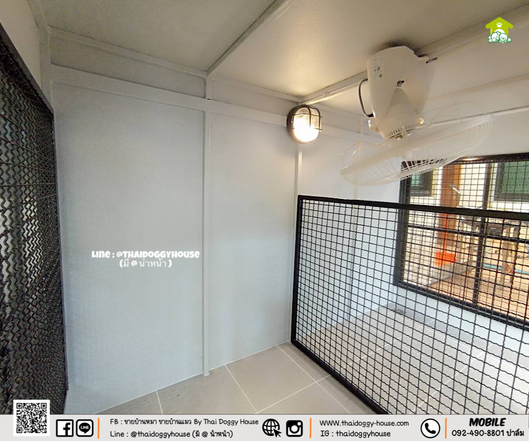 บ้านหมา บ้านแมว 𝐁𝐎𝐗 𝐒𝐓𝐘𝐋𝐄 พร้อมตะแกรงเหล็ก+ มุ้งลวดทั้งหลัง แบ่งกั้นห้องเพิ่มได้ 2 ห้อง