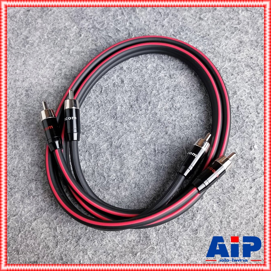 DYNACOM สายRCA4หัว ข้างละ2หัว 1M J2049-6 สายดำ หัวดำ สายแจ็คAVข้างละ2หัว 1เมตร สายสัญญาณสำเร็จรูป เอไอ-ไพศาล