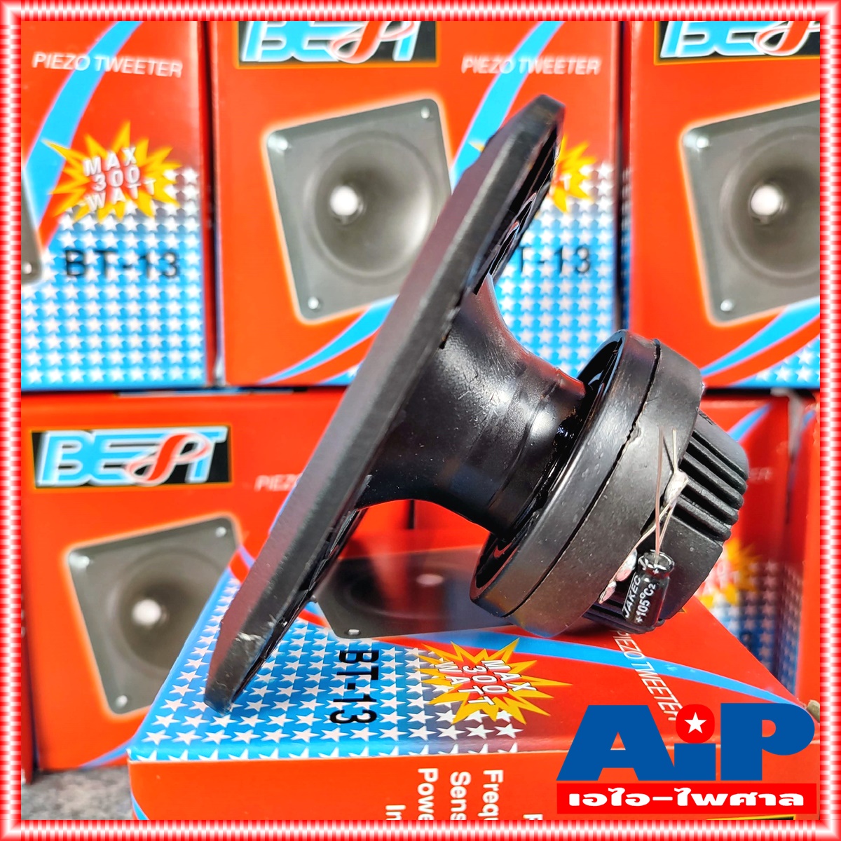 1ตัว BEST BT-13 ลำโพงเสียงแหลม BT13 BT 13 Tweeter Speaker ลำโพงเสียงแหลม เปียโซ่ ทวีตเตอร์ 3.5นิ้ว หน้าเหลี่ยม สีดำ 4-8โอห์ม