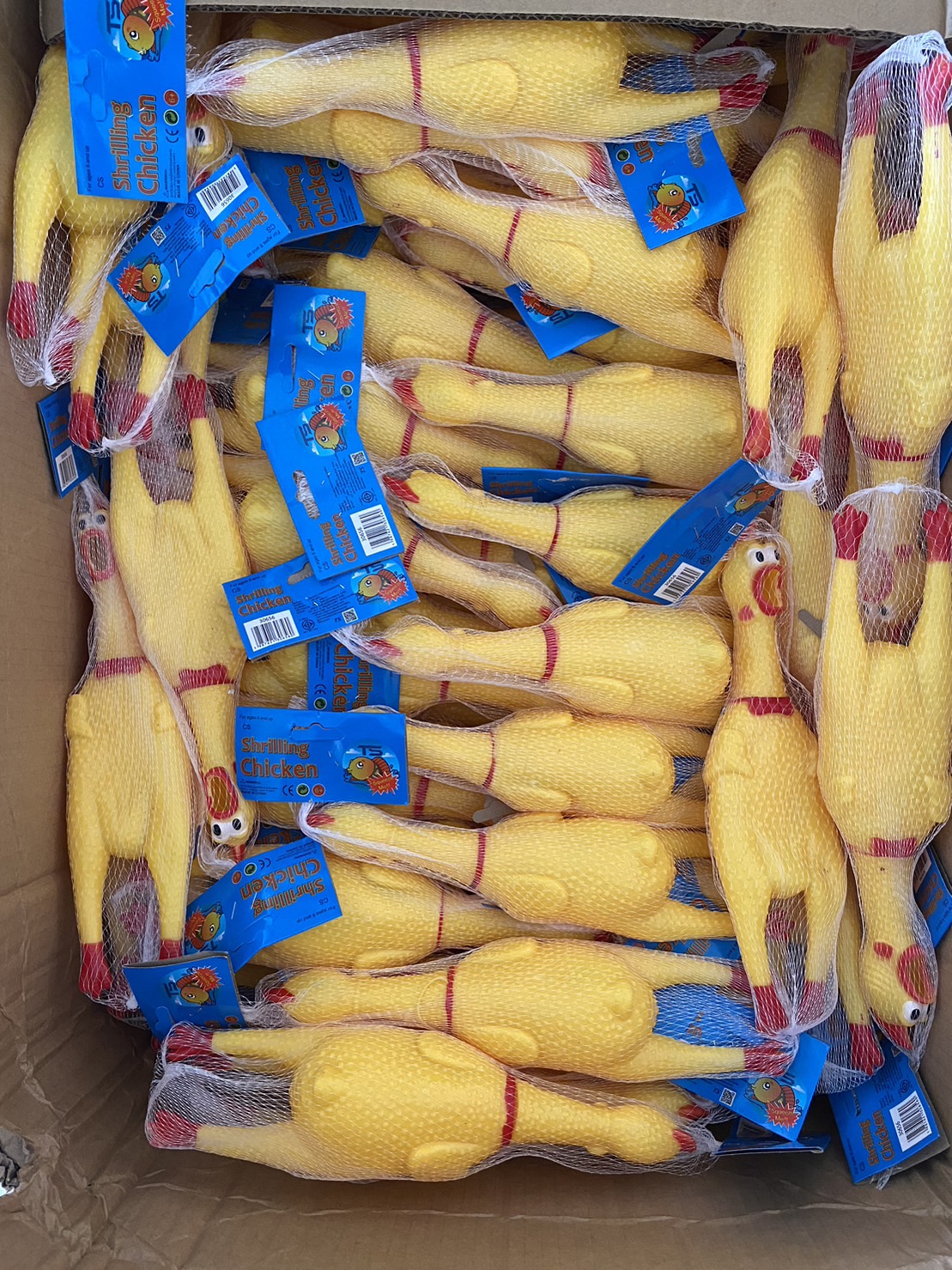 30656 ของเล่นเด็กไก่โอ๊ก ไก่บีบมีเสียง ไก่ยางบีบ ปลีกชิ้นละ