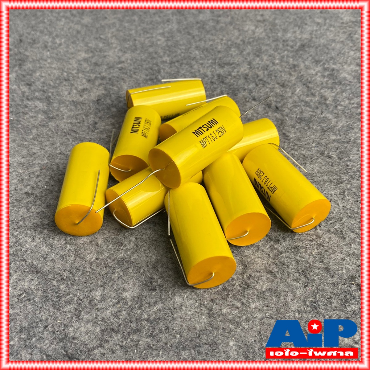 1ตัว MITSUMI 16UF 250V Cสีเหลือง MPT คาปาซิเตอร์ C16/250V C16/250Vสีเหลือง Cเสียงกลาง 16UF 250V 16/250 16 UF เอไอ-ไพศาล