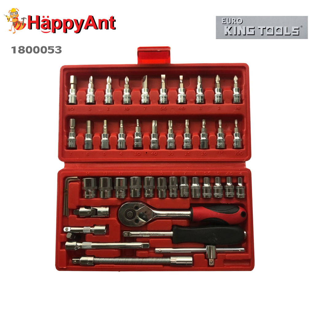 1800053 EURO KING TOOLS ชุดเครื่องมือประแจชุดบล็อก 46ชิ้น