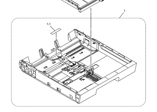 PAPER TRAY ASSY BHM17 (ถาดป้อนกระดาษ) MFC-T4500DW "ตำแหน่งที่ 1"