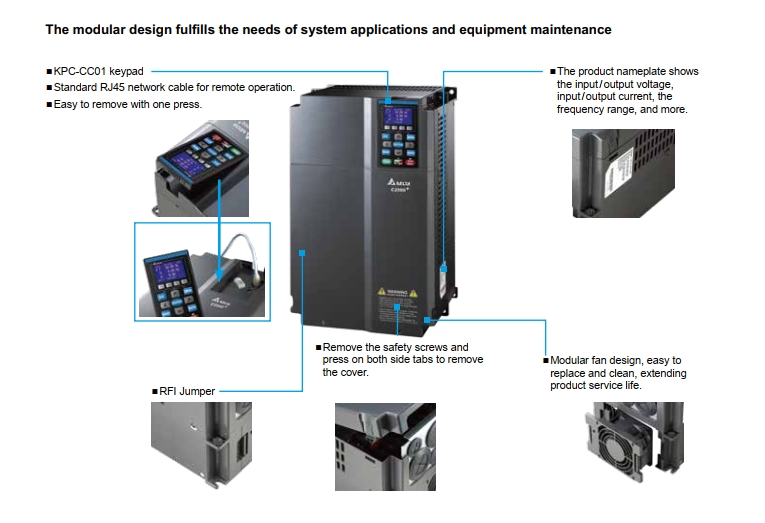 Delta inverter VFD-C2000 90kw 125hp
