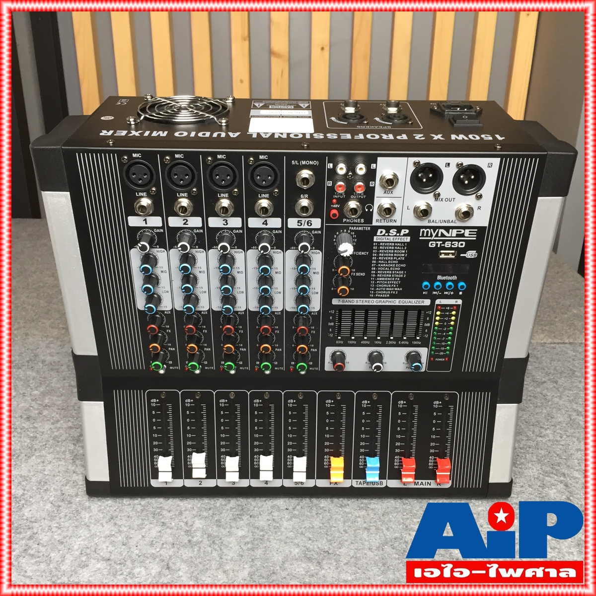 MYNPE GT-630 POWERMIX USB บลูทูธ เพาเวอร์มิก มิกซ์ มิกเซอร์ GT630 เครื่องเสียง ตัวปรับแต่งเสียง GT 630 เอไอ-ไพศาล