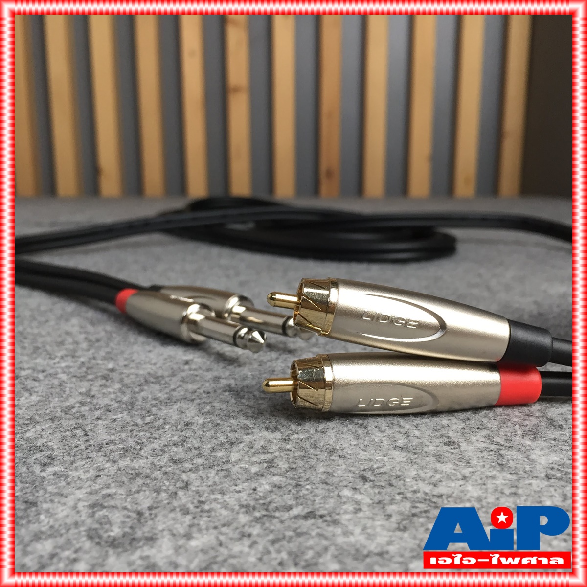 LIDGE YM-398 ยาว3M สายสัญญาณ RCA2หัว ออก PHONE 2หัว รุ่น YM398B ความยาว 3เมตร สายสัญญาณเสียง RCA x2 - PHONE x2 เอไอ-ไพศาล