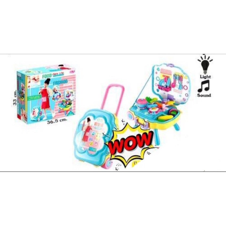 L666-26 ของเล่นเด็กครัวกระเป๋ารถเข็น ชุดครัวพกพา ครัวของเล่น ปลีกชิ้นละ