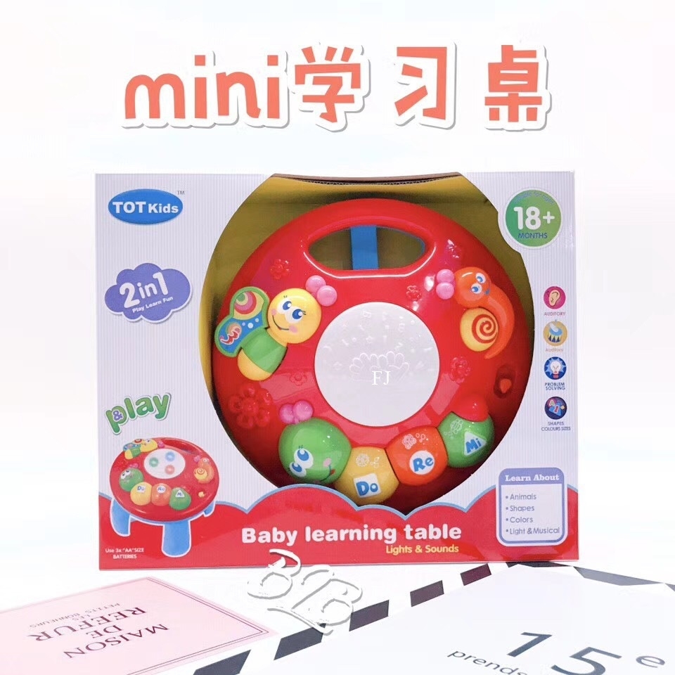 1096 ของเล่นโต๊ะกิจกรรมผึ้ง 2IN1 ใส่ถ่านมีเสียงไฟ โต๊ะออร์แกนเด็ก โต๊ะเด็กใส่ถ่าน ปลีกชิ้นละ