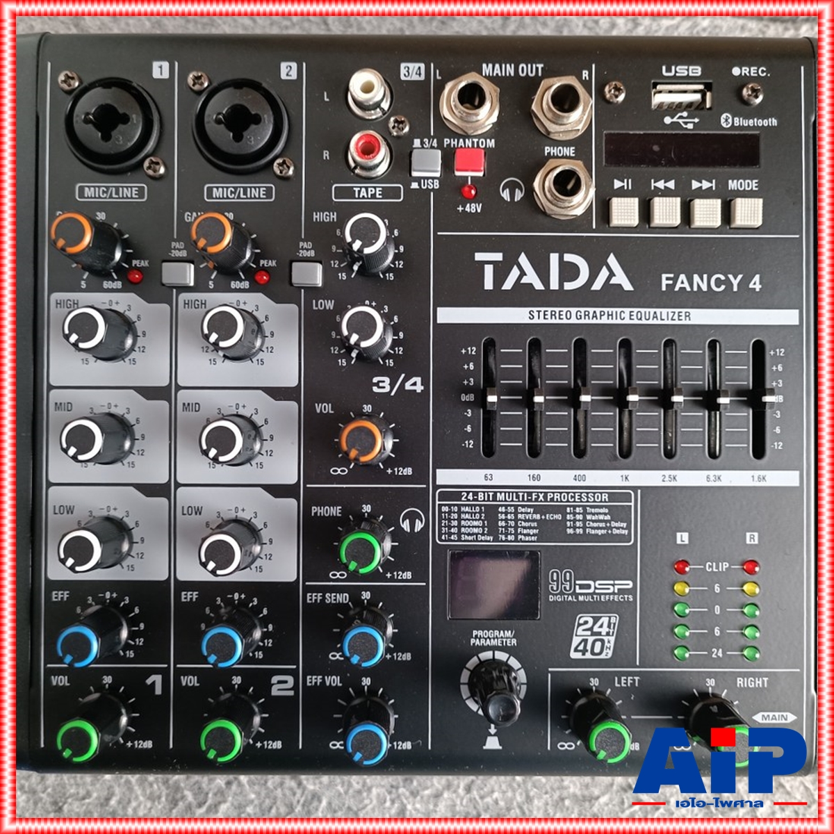 TADA FANCY-4 MIXER สีดำ มิกเซอร์อนาล็อก 4 ช่องสัญญาณ Bluetooth บลูทูธ เอฟเฟคแท้ ธาดา แฟนซี4 FANCY 4 FANCY4 เอไอ-ไพศาล