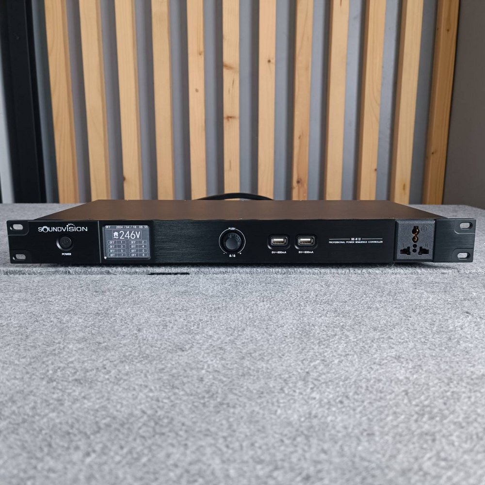 SOUNDVISION SE-812 เครื่องจ่ายไฟ แบบเรียงลำดับ 8 ชาแนล พร้อมหน้า touch screen TFT-LCD 2.2 นิ้ว ปลั๊กไฟใส่ RACK SE 812 SE812 เอไอ-ไพศาล +++