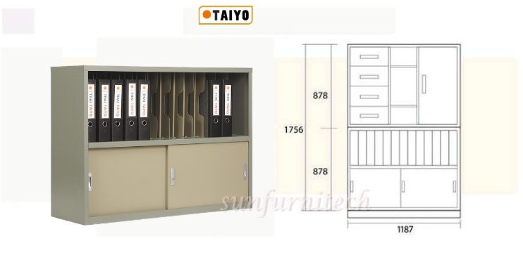 ตู้เอกสารเหล็ก 13 ช่องแฟ้ม มีที่กั้นแฟ้ม Taiyo รุ่น RD-131