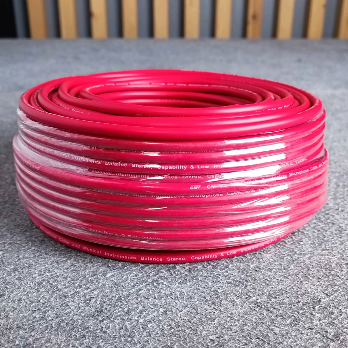 สีแดง ขด50เมตร CM สายไมค์สเตอริโอ 6mm M2-2323 สายไมค์ST 23AWG M2 2323 สายสัญญาณ ST สายไมค์CM สายไมค์ 6mm เอไอ-ไพศาล