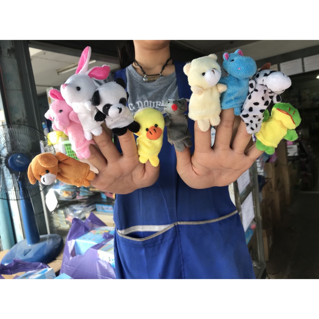 CDH5 ของเล่นผ้าหุ่นนิ้วมือสัตว์ 10 ชิ้น หุ่นสวมนิ้วมือเด็ก หุ่นมือเล่านิทาน ปลีกชุดละ