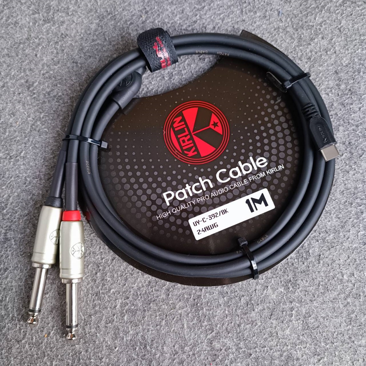 1เมตร KIRLIN UY-C-392 BK สาย USB type C ออก PHONE โมโนx2 1เมตร สายสัญญาณเสียง type C - P.MIC MONOx2 เอไอ-ไพศาล