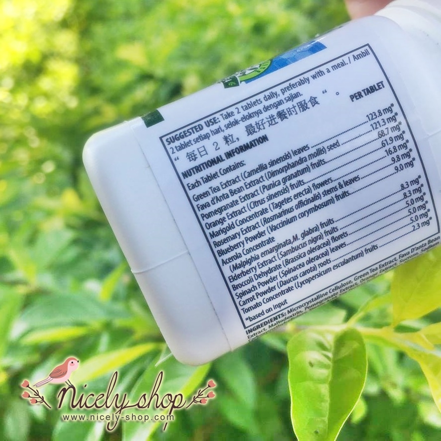 ผักและผลไม้รวมเข้มข้น (สกัดจากผักผลไม้ 13 ชนิดฟื้นฟูร่างกาย สุขภาพ แข็งแรง สดใส จำนวน 60 เม็ด )