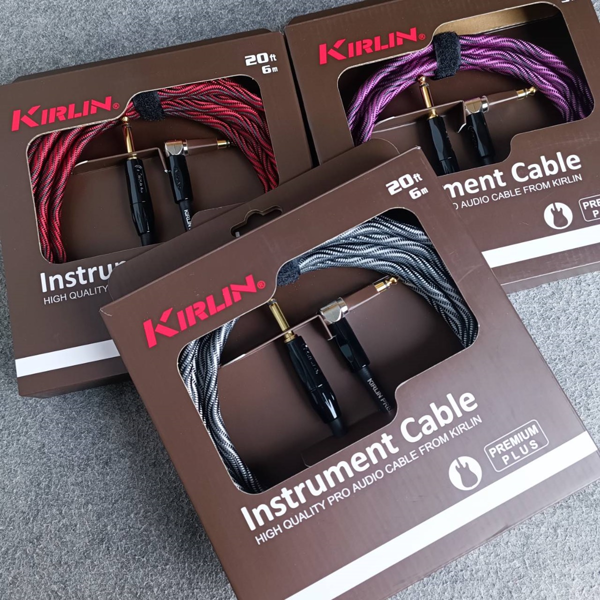 6เมตร(1เส้น) KIRLIN IWB-202BFGL สายกีต้าร์ 6เมตร มี3สีให้เลือก สีดำ / ม่วง / แดง สายแจ็คกีต้าร์ 20AWG สายไมค์หัวท้าย สายสัญญาณสำเร็จรูป เอไอ-ไพศาล สีแดง