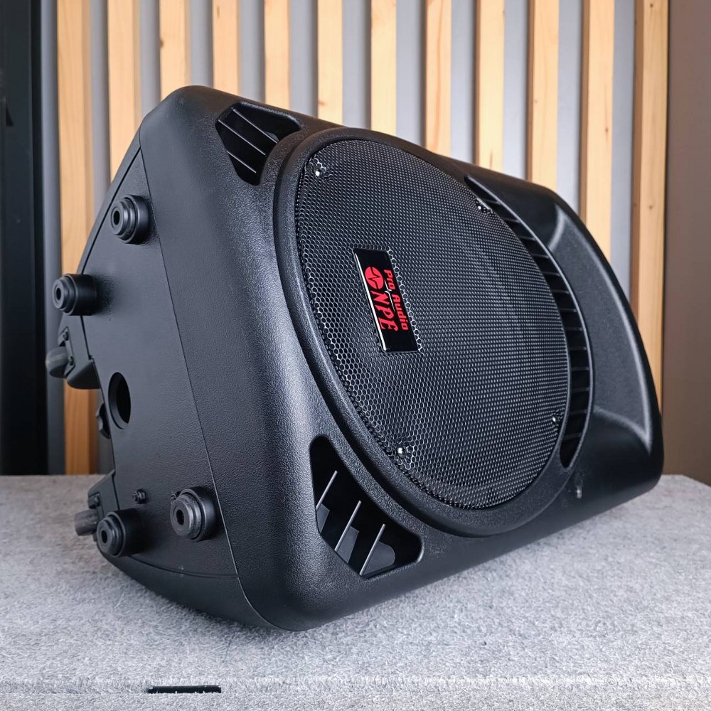 NPE ตู้ลำโพงมีแอมป์ MK-12BAT BLUETOOTH USB FM RECORD MK12 BAT พร้อมไมค์ลอย 2 ตัว มีแบตในตัวชาร์จได้ มีล้อลาก MK12BAT